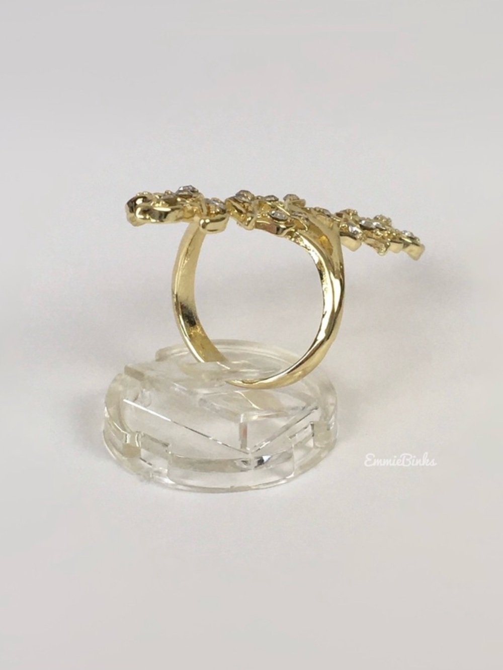 💥3/$28 Bohemian Rhinestone Accented Leaf Statement Ring ~ Olive Branch Vine - Picture 5 of 11